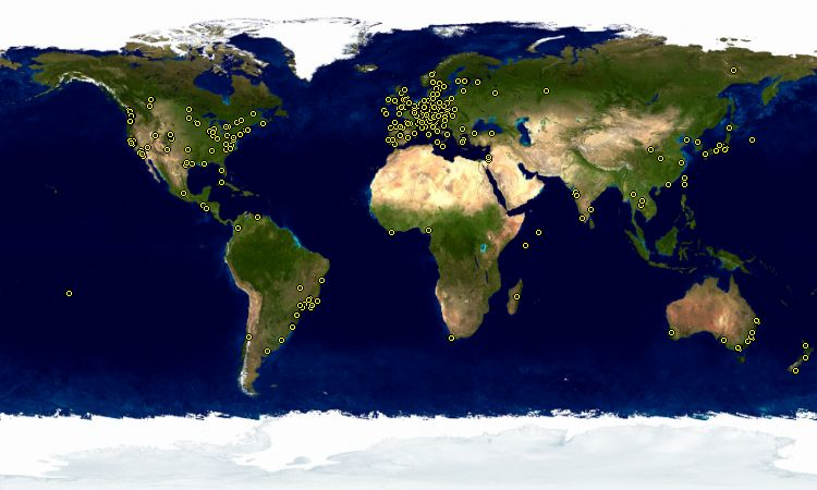 Répartition mondiale des développeurs Debian